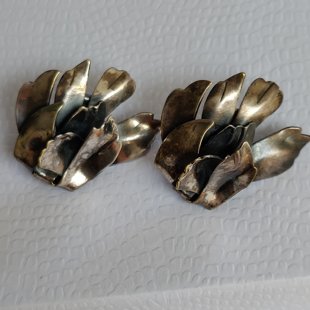 Vintage Sterling Pat 1967 965 Clip on Earrings